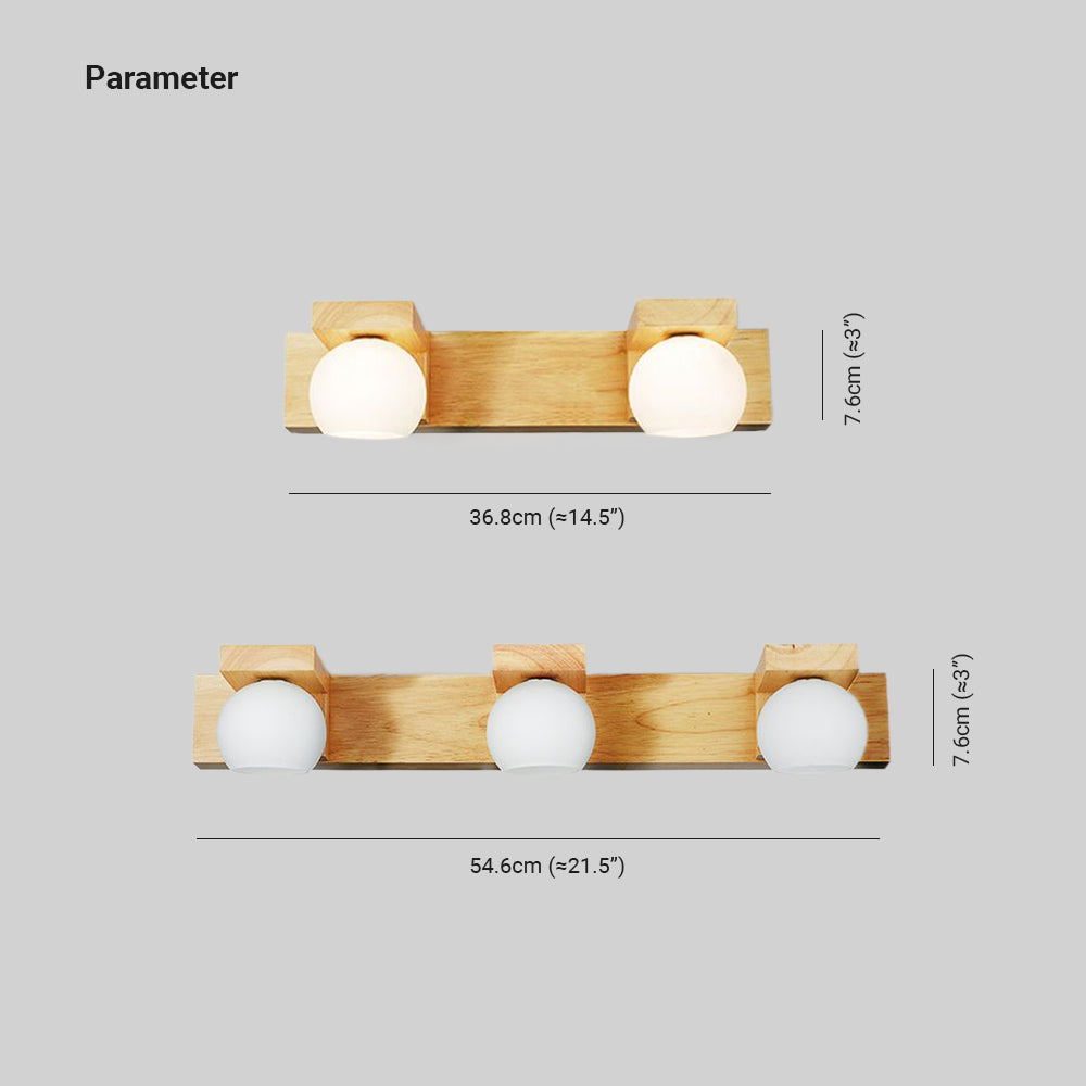 Ozawa Modern Spiegel LED Wandlamp Hout Glas Metaal Badkamer - afbeelding 4 | Noma Lighting