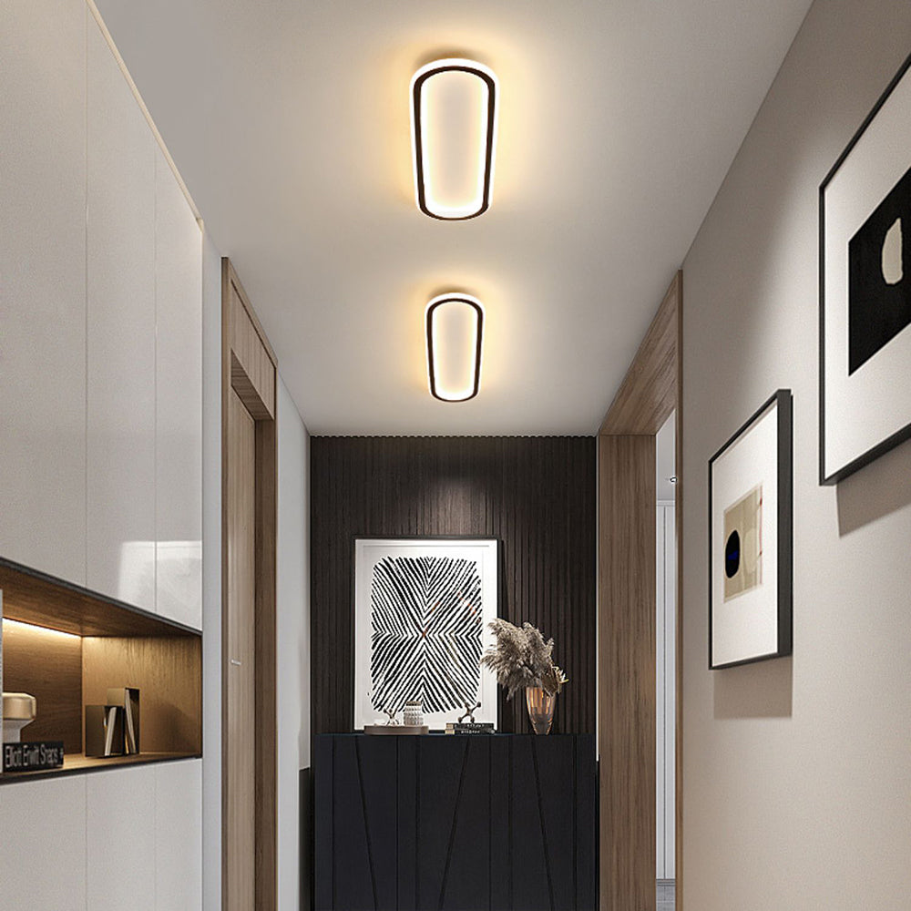 Quinn Minimalistisch Elliptische LED Plafondlamp Metaal/Acryl Zwart/Goud/Roségoud - afbeelding 3 | Noma Lighting