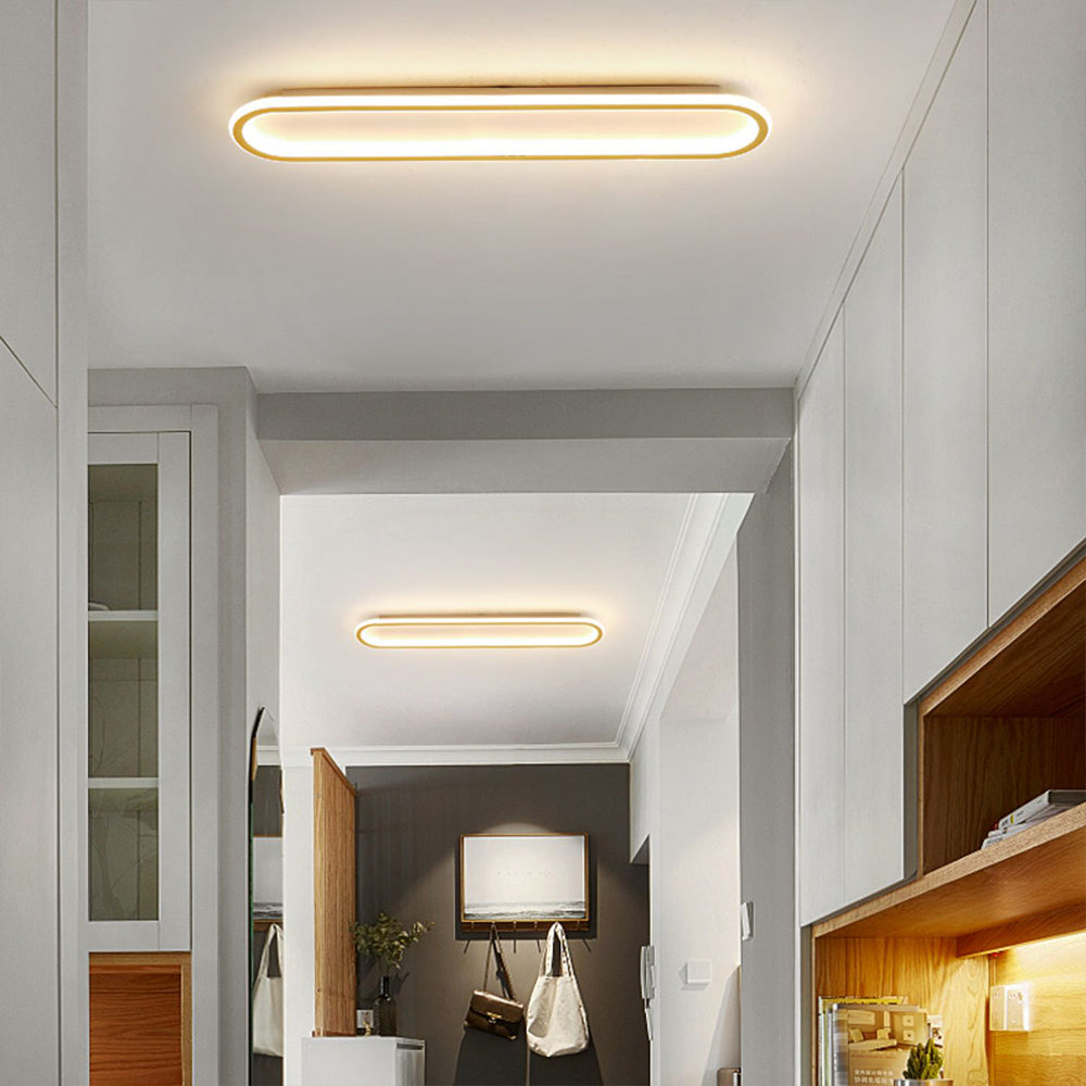 Quinn Minimalistisch Elliptische LED Plafondlamp Metaal/Acryl Zwart/Goud/Roségoud - afbeelding 5 | Noma Lighting