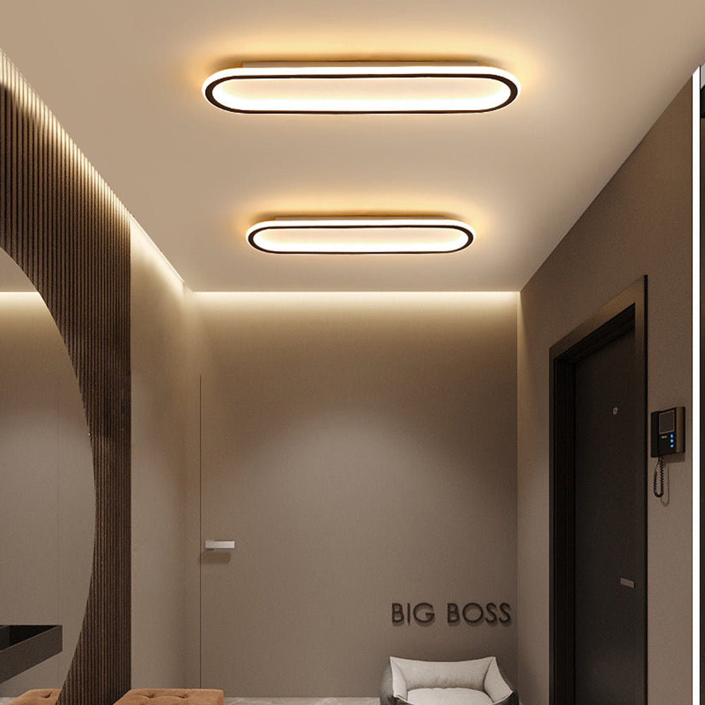 Quinn Minimalistisch Elliptische LED Plafondlamp Metaal/Acryl Zwart/Goud/Roségoud - afbeelding 8 | Noma Lighting