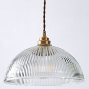 Alessio Eenvoudige hanglamp van metaal en glas in komvorm, transparant, voor de eetkamer. - afbeelding 2 | Noma Lighting