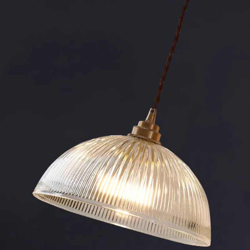 Alessio Eenvoudige hanglamp van metaal en glas in komvorm, transparant, voor de eetkamer. - afbeelding 4 | Noma Lighting