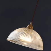 Alessio Eenvoudige hanglamp van metaal en glas in komvorm, transparant, voor de eetkamer. - afbeelding 4 | Noma Lighting