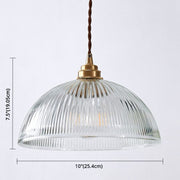 Alessio Eenvoudige hanglamp van metaal en glas in komvorm, transparant, voor de eetkamer. - afbeelding 9 | Noma Lighting