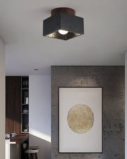 Rilon Ritta plafondlamp zwart & gele travertin - afbeelding 3 | Noma Lighting