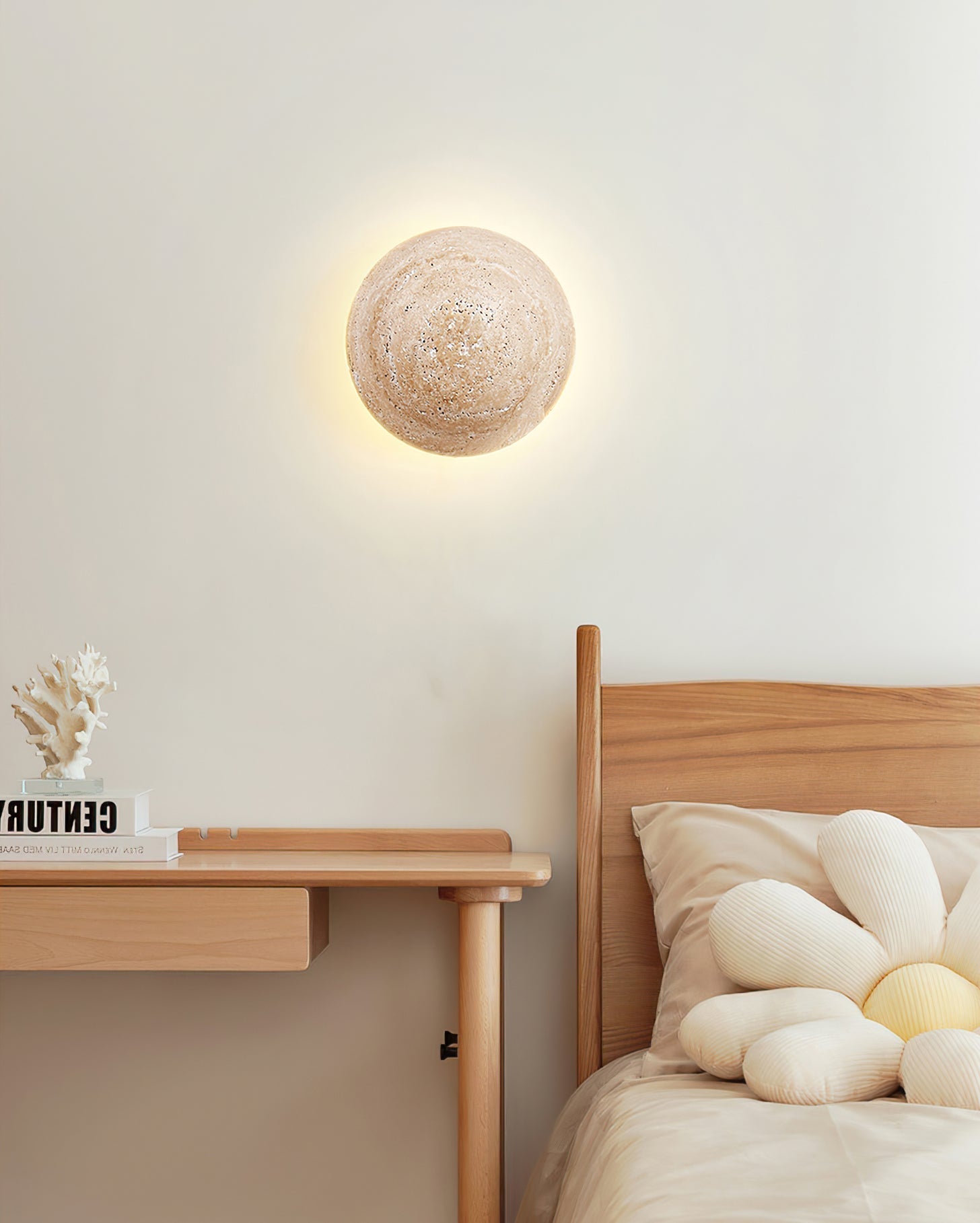 Tavenise ronde wandlamp in travertin - afbeelding 13 | Noma Lighting