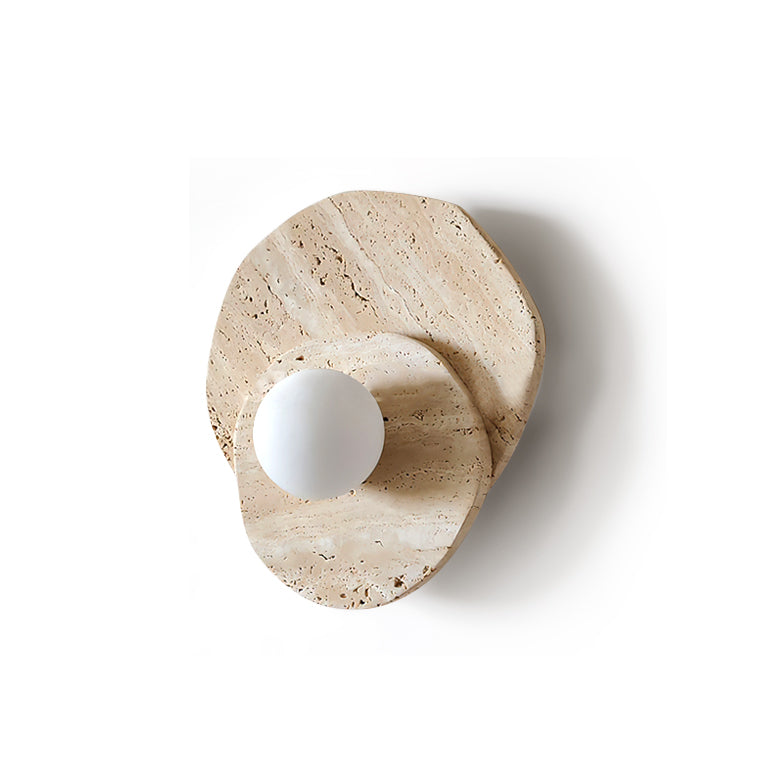 Tavinielle wandlamp travertin Layered Wabi-sabi Esthetiek - afbeelding 3 | Noma Lighting