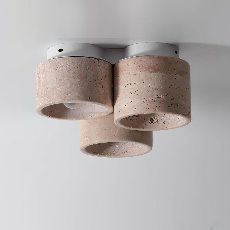 Valeneon travertin plafondlamp met 3 lichtpunten - afbeelding 4 | Noma Lighting