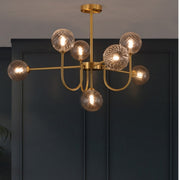 Valentina Moderne LED Kroonluchters Goud Glas Woon-/Eetkamer - afbeelding 10 | Noma Lighting