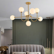 Valentina Moderne LED Kroonluchters Goud Glas Woon-/Eetkamer - afbeelding 13 | Noma Lighting