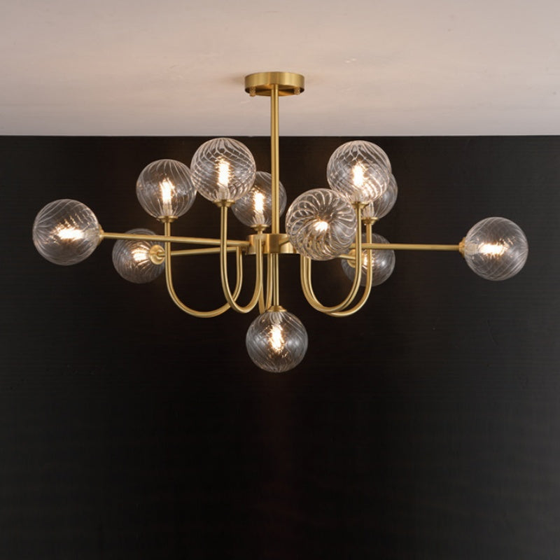 Valentina Moderne LED Kroonluchters Goud Glas Woon-/Eetkamer - afbeelding 15 | Noma Lighting