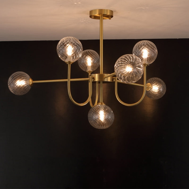 Valentina Moderne LED Kroonluchters Goud Glas Woon-/Eetkamer - afbeelding 17 | Noma Lighting