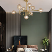 Valentina Moderne LED Kroonluchters Goud Glas Woon-/Eetkamer - afbeelding 5 | Noma Lighting