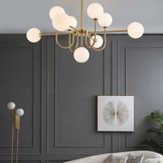 Valentina Moderne LED Kroonluchters Goud Glas Woon-/Eetkamer - afbeelding 6 | Noma Lighting