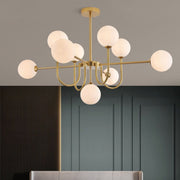 Valentina Moderne LED Kroonluchters Goud Glas Woon-/Eetkamer - afbeelding 9 | Noma Lighting