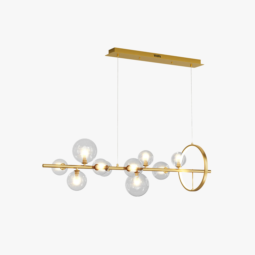 Valentina Moderne LED Kroonluchters Goud Glas Woon/Eetkamer - afbeelding 1 | Noma Lighting