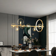 Valentina Moderne LED Kroonluchters Goud Glas Woon/Eetkamer - afbeelding 2 | Noma Lighting