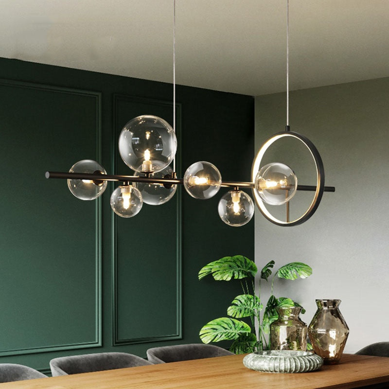Valentina Moderne LED Kroonluchters Goud Glas Woon/Eetkamer - afbeelding 3 | Noma Lighting