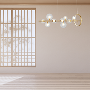 Valentina Moderne LED Kroonluchters Goud Glas Woon/Eetkamer - afbeelding 5 | Noma Lighting
