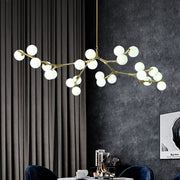 Valentina Moderne LED-kroonluchters Goud/Zwart Glas Woonkamer/Mall - afbeelding 2 | Noma Lighting