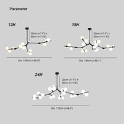 Valentina Moderne LED-kroonluchters Goud/Zwart Glas Woonkamer/Mall - afbeelding 4 | Noma Lighting