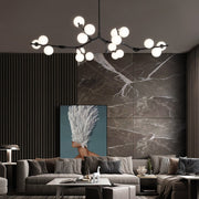 Valentina Moderne LED-kroonluchters Goud/Zwart Glas Woonkamer/Mall - afbeelding 5 | Noma Lighting