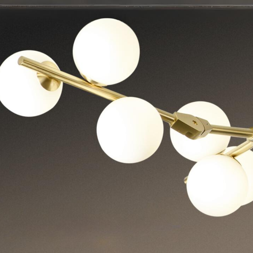 Valentina Moderne LED-kroonluchters Goud/Zwart Glas Woonkamer/Mall - afbeelding 9 | Noma Lighting