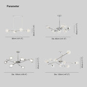 Valentina Nordic Bauhaus Kroonluchters Metaal Glas Woonkamer - afbeelding 4 | Noma Lighting