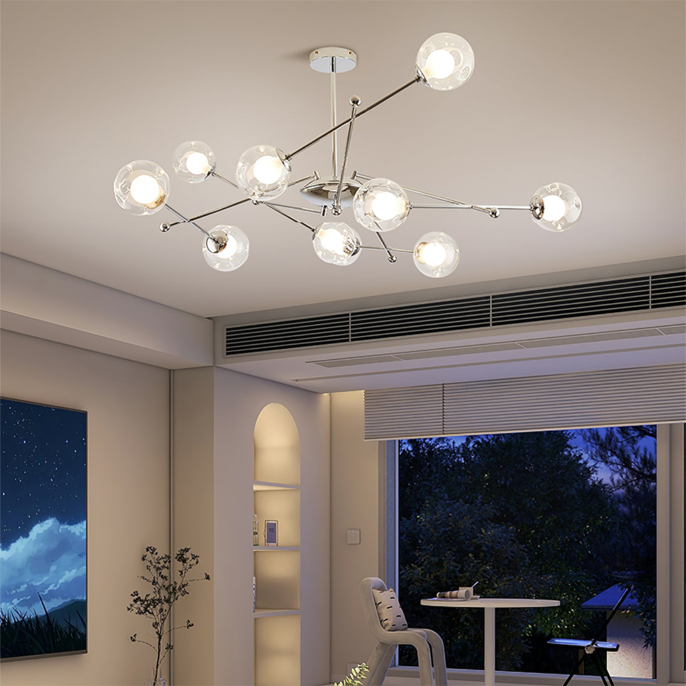 Valentina Nordic Bauhaus Kroonluchters Metaal Glas Woonkamer - afbeelding 6 | Noma Lighting