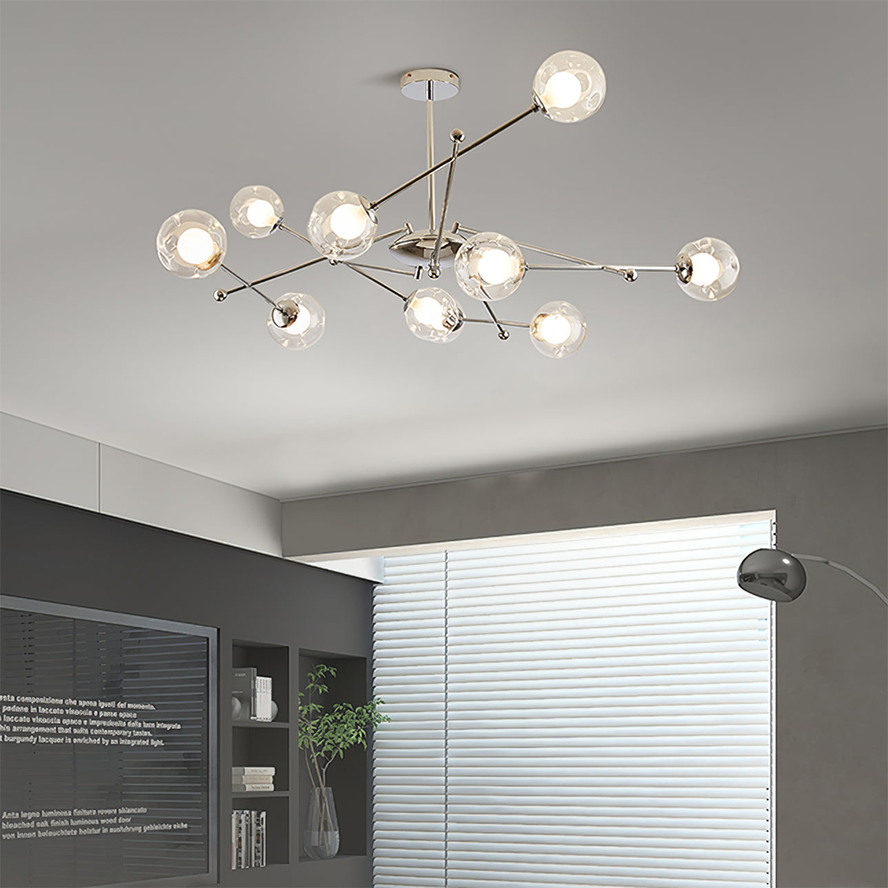 Valentina Nordic Bauhaus Kroonluchters Metaal Glas Woonkamer - afbeelding 7 | Noma Lighting