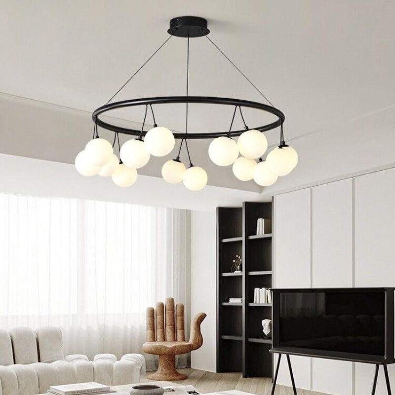 Valentina Nordic LED Kroonluchters Zwart Metaal/Glas Eetkamer/Woonkamer/Slaapkamer - afbeelding 2 | Noma Lighting