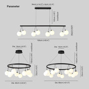 Valentina Nordic LED Kroonluchters Zwart Metaal/Glas Eetkamer/Woonkamer/Slaapkamer - afbeelding 4 | Noma Lighting