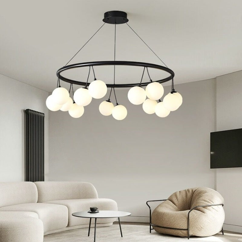 Valentina Nordic LED Kroonluchters Zwart Metaal/Glas Eetkamer/Woonkamer/Slaapkamer - afbeelding 5 | Noma Lighting