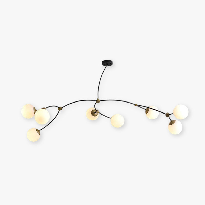 Valentina Moderne Tak Bel LED Kroonluchter Zwart Wit Metaal Woonkamer Slaapkamer - afbeelding 1 | Noma Lighting