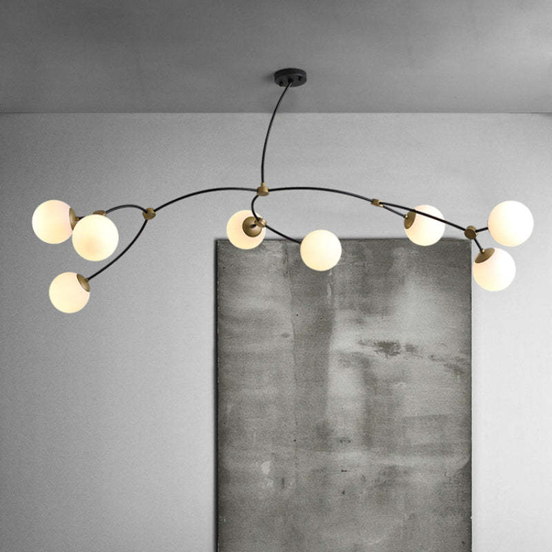Valentina Moderne Tak Bel LED Kroonluchter Zwart Wit Metaal Woonkamer Slaapkamer - afbeelding 2 | Noma Lighting