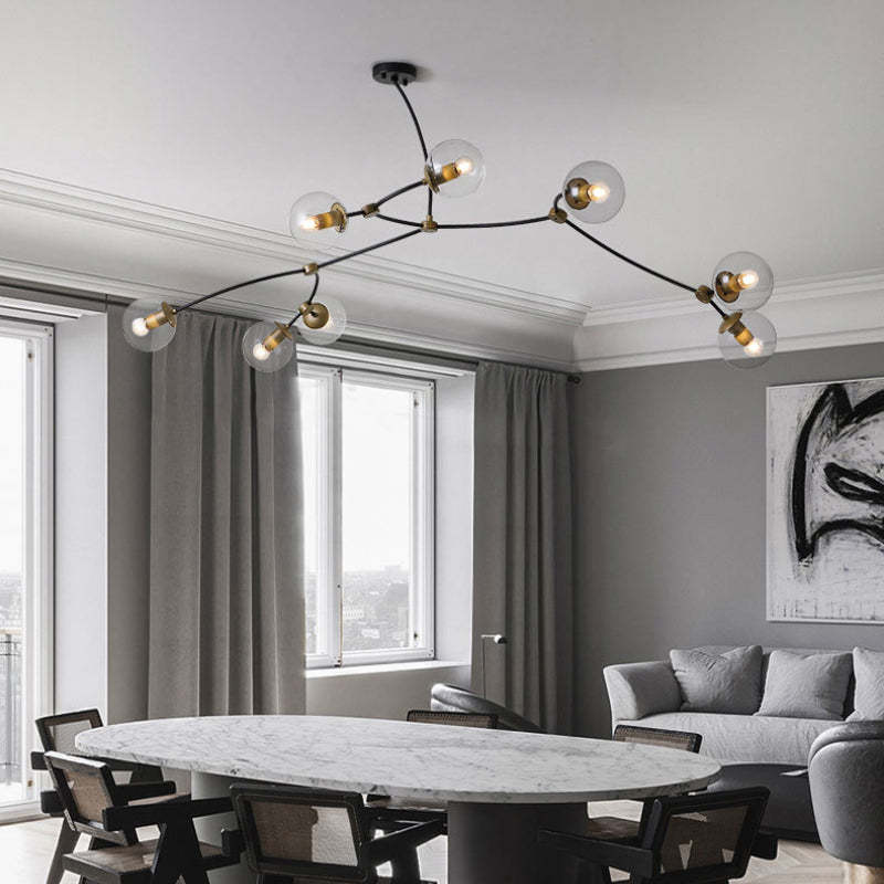 Valentina Moderne Tak Bel LED Kroonluchter Zwart Wit Metaal Woonkamer Slaapkamer - afbeelding 3 | Noma Lighting