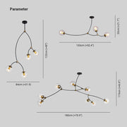 Valentina Moderne Tak Bel LED Kroonluchter Zwart Wit Metaal Woonkamer Slaapkamer - afbeelding 4 | Noma Lighting