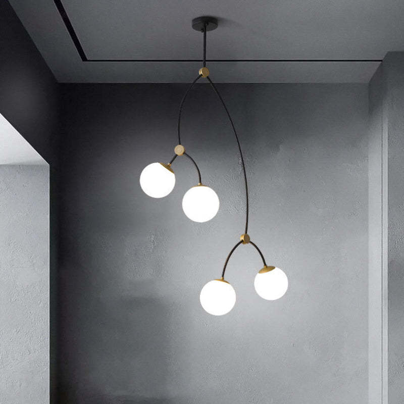 Valentina Moderne Tak Bel LED Kroonluchter Zwart Wit Metaal Woonkamer Slaapkamer - afbeelding 6 | Noma Lighting