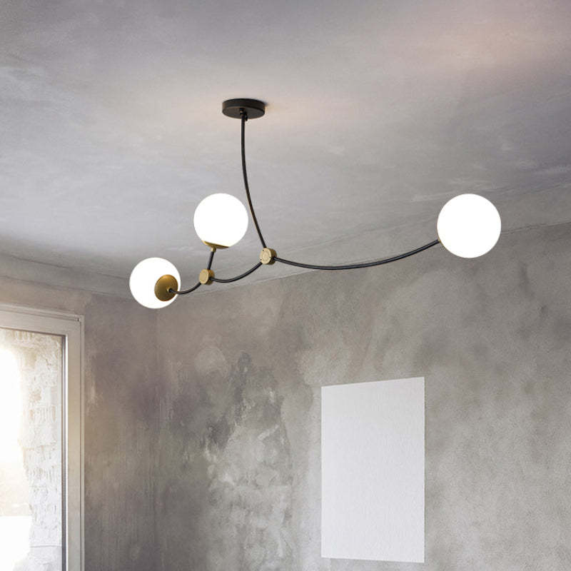 Valentina Moderne Tak Bel LED Kroonluchter Zwart Wit Metaal Woonkamer Slaapkamer - afbeelding 8 | Noma Lighting