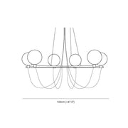 Valentina Scandinavisch Moderne Glazen Bol Kroonluchter Rookgrijs/Blauw Woon/Slaap/Eetkamer - afbeelding 4 | Noma Lighting