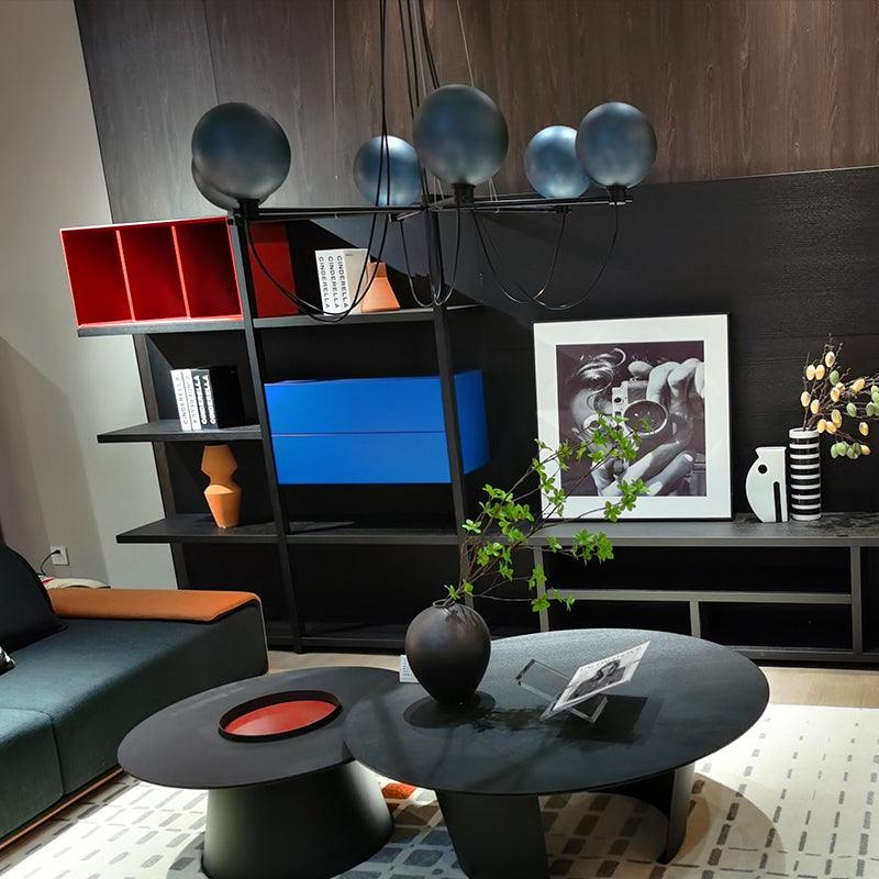 Valentina Scandinavisch Moderne Glazen Bol Kroonluchter Rookgrijs/Blauw Woon/Slaap/Eetkamer - afbeelding 5 | Noma Lighting