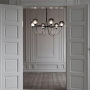 Valentina Scandinavisch Moderne Glazen Bol Kroonluchter Rookgrijs/Blauw Woon/Slaap/Eetkamer - afbeelding 7 | Noma Lighting