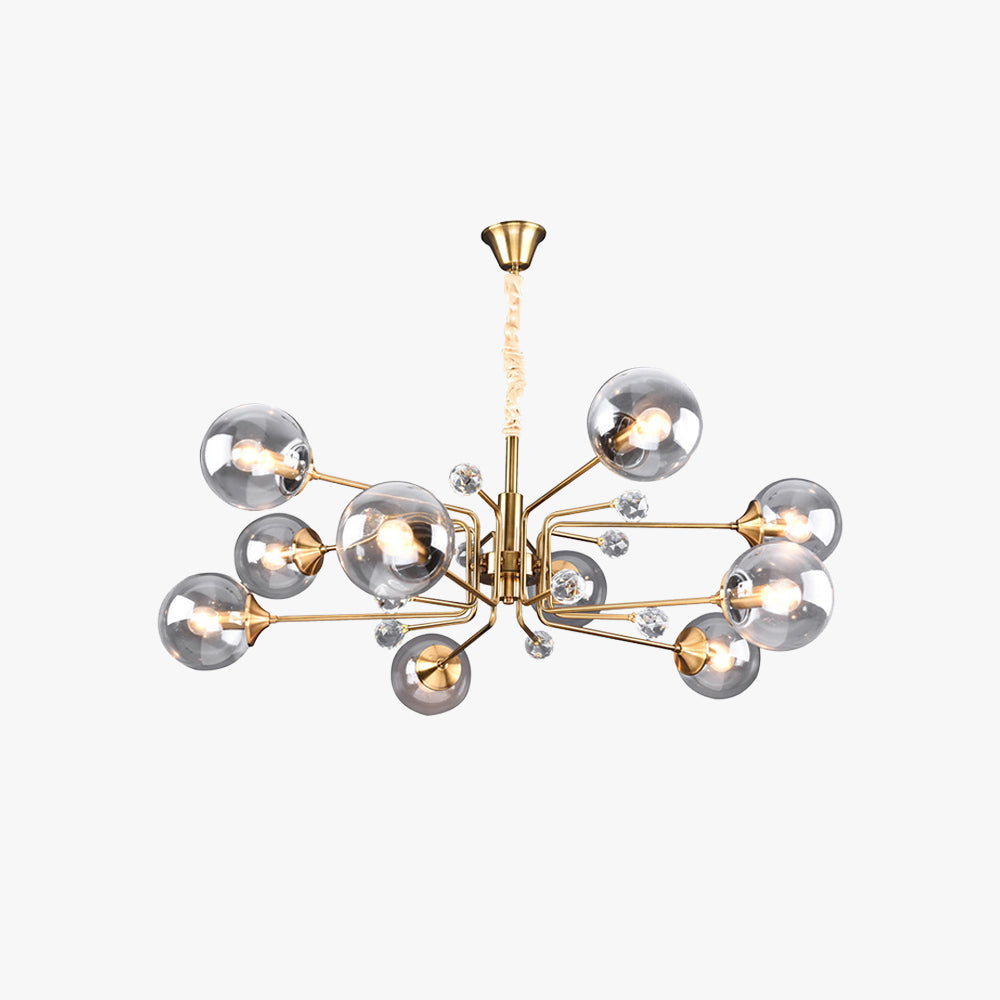 Valentina Scandinavisch Moderne Kroonluchter Helder/Grijs Metaal Woonkamer - afbeelding 1 | Noma Lighting