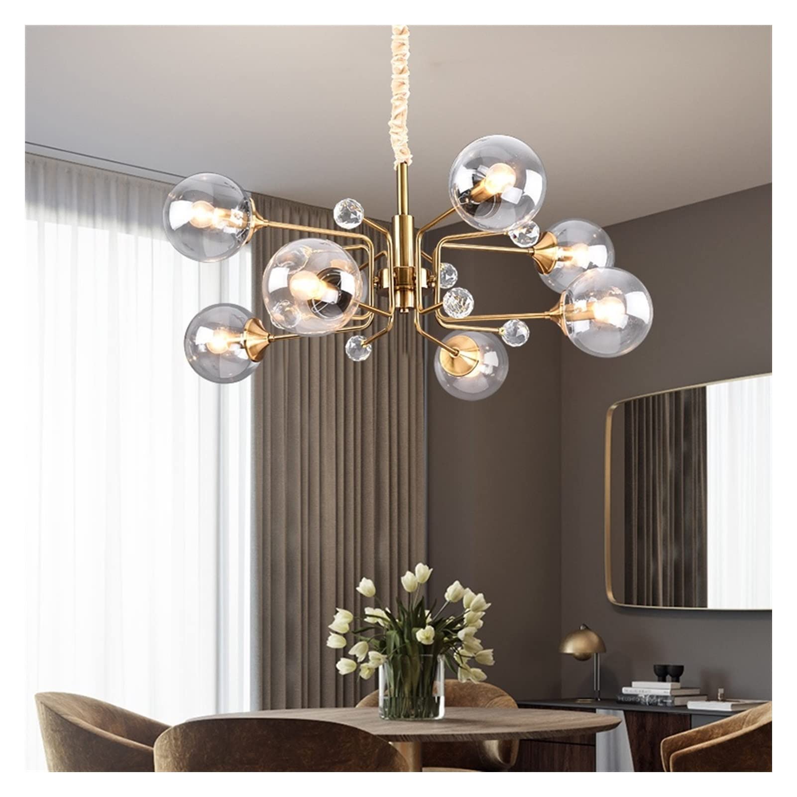 Valentina Scandinavisch Moderne Kroonluchter Helder/Grijs Metaal Woonkamer - afbeelding 2 | Noma Lighting