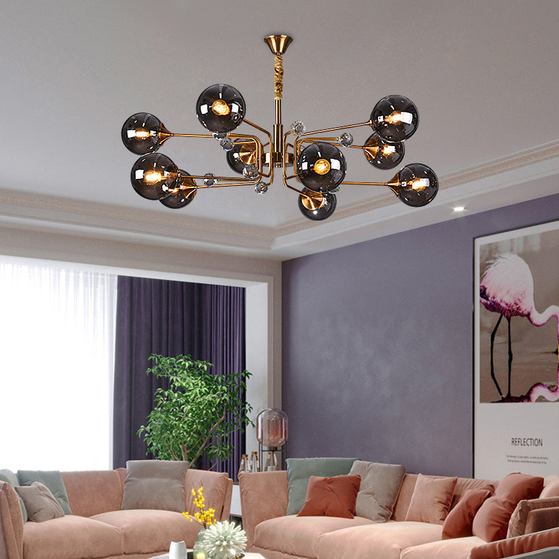 Valentina Scandinavisch Moderne Kroonluchter Helder/Grijs Metaal Woonkamer - afbeelding 3 | Noma Lighting