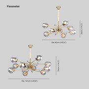 Valentina Scandinavisch Moderne Kroonluchter Helder/Grijs Metaal Woonkamer - afbeelding 4 | Noma Lighting