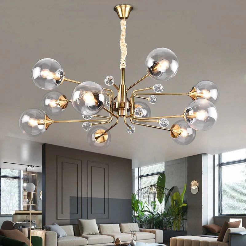 Valentina Scandinavisch Moderne Kroonluchter Helder/Grijs Metaal Woonkamer - afbeelding 5 | Noma Lighting