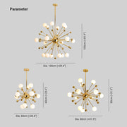 Valentina Scandinavische Vuurwerk LED Kroonluchters Goud Metaal Woonkamer - afbeelding 4 | Noma Lighting