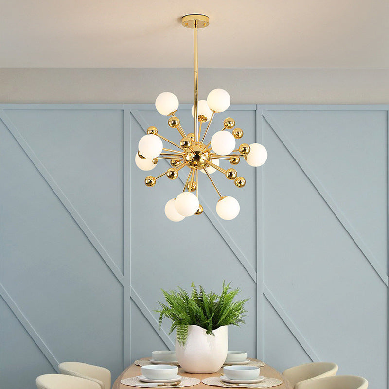Valentina Scandinavische Vuurwerk LED Kroonluchters Goud Metaal Woonkamer - afbeelding 5 | Noma Lighting