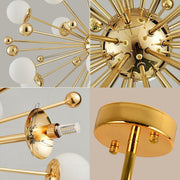 Valentina Scandinavische Vuurwerk LED Kroonluchters Goud Metaal Woonkamer - afbeelding 7 | Noma Lighting